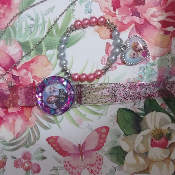 Disney Frozen light up watch with necklace and bracelet. - Picture 5 of 9
